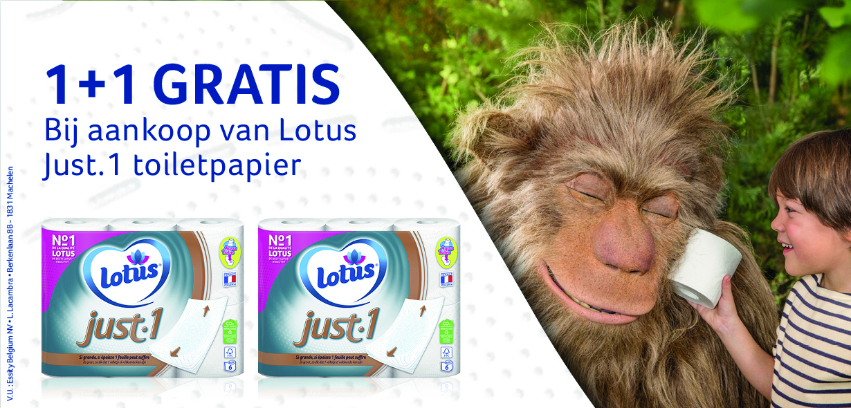 Lotus Just.1 toiletpapier 1+1 GRATIS