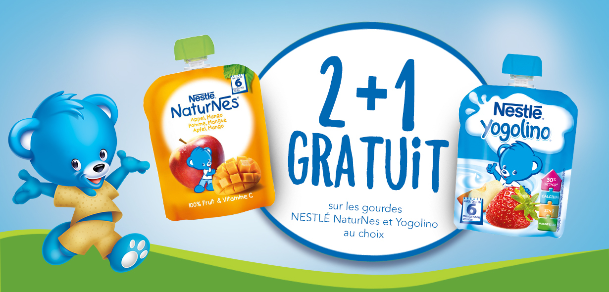 Gourdes NaturNes/Yogolino 2+1 gratuit