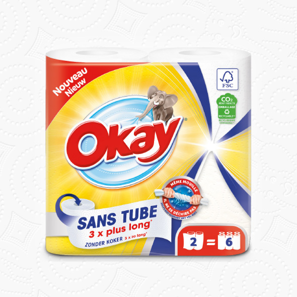Essuie-tout OKAY Sans Tube 1+1 gratuit