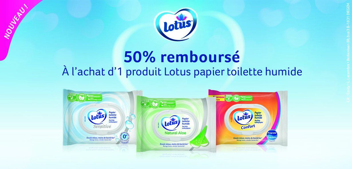 Lotus papier toilette humide 50% remboursé