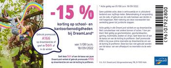 DreamLand kortingsbon : -15% op school-en kantoorbenodigheden
