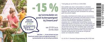 DreamLand kortingsbon : -15% op tuinmeubelen en groot buitenspeelgoed